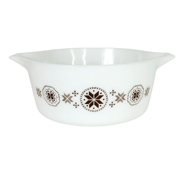 Vintage 60s Pyrex Town & Country 1 qt and 2.5 qt Round Casserole Dish Set of Two - Picture 11 of 16